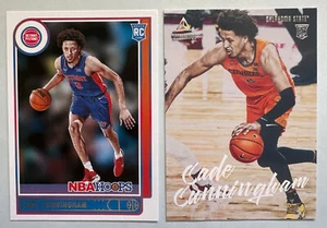 Lote de 2 cartas de novato Cade Cunningham 2021-22 NBA Hoops + Chronicles Luminance #201 - Imagen 1 de 5