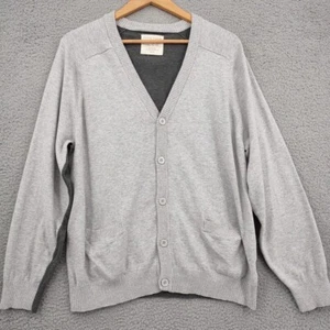 Five Four Nick Wooster Cardigan Mens XL 42-44 Gray Heavy Knit Button V-neck - Picture 1 of 13