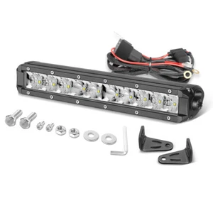 For Polaris Ranger XP Bumper UTV Grill 10Inch Slim LED Work Light Bar Wiring Kit - Picture 1 of 15