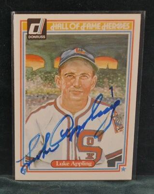 1983 Donruss Hall Of Fame Heroes Luke Appling Autograph Card - Image 1 of 2