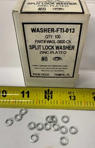 #8 Split Lock Washers Zinc Plated 100 pc - Picture 1 of 2
