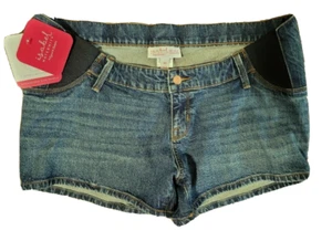 Pantalones Cortos ISABEL Maternity Talla 10 Panel Lateral Midi Jean Medianos Azul - Imagen 1 de 2