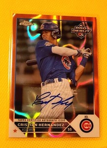 2023 Topps  Christian Hernandez Orange Lava Refr Auto Card #'d /25