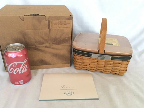 Longaberger Basket Protector Liner Lid Special Tag Collectors Club 2007 New Box Cover