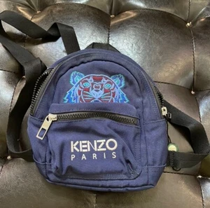 Kenzo Paris Mini Backpack Bag blue/silver hardware Pre-owned - Picture 1 of 4