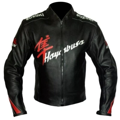 Chaqueta de cuero de vaca para moto Suzuki Hayabusa Chaqueta de motociclista Suzuki Foto 1 de 3