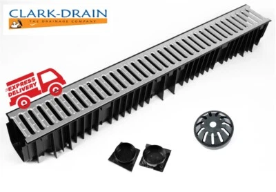 CLARKDRAIN Clark Drain CD42 Heavy Duty Drainage channel Galvanised Grating 1m Length A15