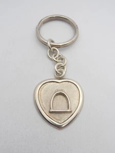 Klammer: Schlüsselanhänger Herzformig IN Silber 925 - Reiten - Pferde - - Picture 1 of 3