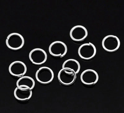 JULZ BEADS Jump Rings Open 5mm - 1.2mm (21 Gauge) - 100pcs Silver Plated Findings Jewellery