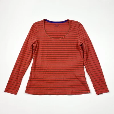 Camiseta para mujer Boden manga larga a rayas cuello redondo talla 12 Foto 1 de 3