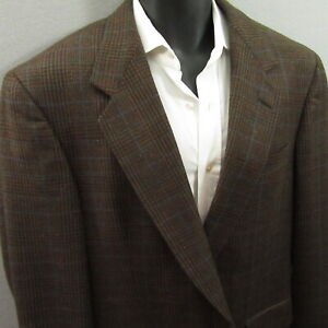 Austin Reed Mens Sport Coat Size 40 R Brown Plaid 100% Wool