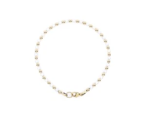 Pequeña pulsera de perlas y oro de 3 mm, oro macizo de 14 k, AAAAA + perlas, cierre de langosta - Imagen 1 de 4