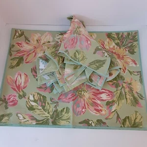 Vintage April Cornell Classic Florals 4 setting Placemat & Napkin set - Picture 1 of 10