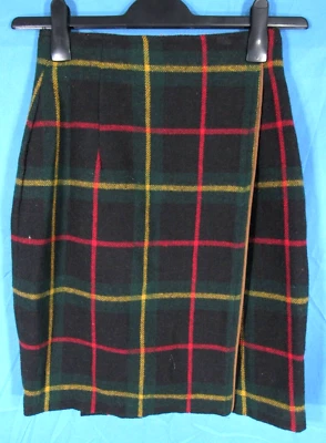 DE COLECCIÓN CAQUI BRITÁNICO ROBERT LIGHTON Azul Marino Tartán Cuadros ENVOLTURA FALDA LÁPIZ talla 6 Foto 1 de 4