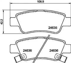 FOR HOND CRV 2.2 2007 ON  BRAKE PADS REAR MINTEX - Image 1 of 1