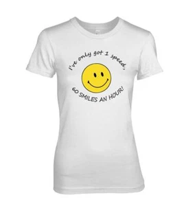 60 Lächeln die Stunde! - Lustiges Emoticon Positives Denken T-Shirt Damen alle Größen. - Bild 1 von 1