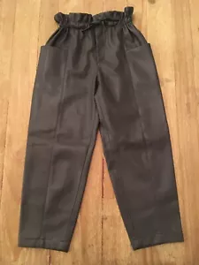 Zara Niñas 10 Gris Vegano Imitación Tobillo Pantalones Bolsa Papel Cintura - Imagen 1 de 3