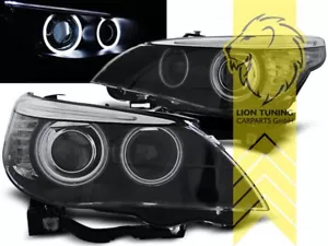 CCFL Angel Eyes Scheinwerfer für BMW E60 Limo E61 Touring schwarz XENON 03-04 - Bild 1 von 4