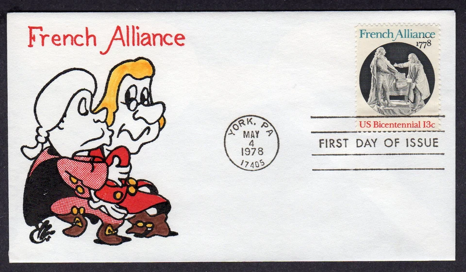 1978 USA-France Alliance 200th (1753) - Ellis Animated H/P FDC NW287 - Image 1 of 1