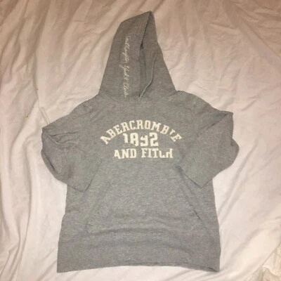 Abercrombie & Fitch pullover Gray logo Hoodie Sweatshirt Size M Child/girl Size - Image 1 of 3