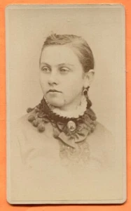 CDV Minneapolis MN, Portrait of a Young Woman, by Brown, circa 1870s Backstamp - Picture 1 of 3