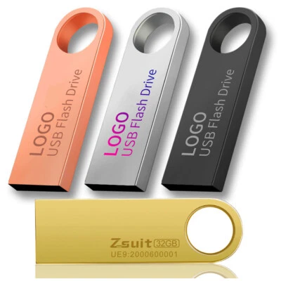 Lote de 10 PIEZAS 1/2/4/8/16GB Metal USB Memoria U Stick Almacenamiento Logotipo Personalizado Foto 1 de 4