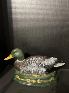 Vintage Wright Studio Cast Iron Mallard Duck Door Stop - Picture 1 of 12