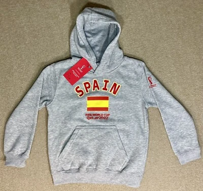 España Copa Mundial de la FIFA 2022 Qatar Sudadera con Capucha Juvenil Talla 7 Gris Fútbol Foto 1 de 4
