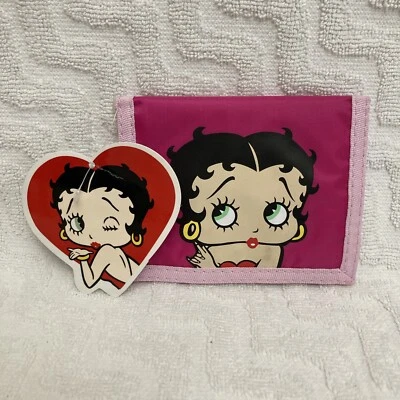 Vintage Cute Betty Boop Thin Cash Card Nylon Bi-Fold Wallet Pink 2005 NWT - Image 1 of 4