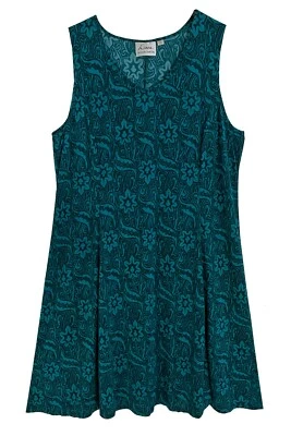Linea by Louis Dell'Olio, Vestido Pullover Estampado Floral Verde Azulado con Elástico, Talla XL Foto 1 de 4