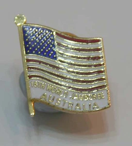 1987 World Scout Jamboree USA BOY SCOUTS OF AMERICA Contingent Metal Flag Pin - Picture 1 of 1