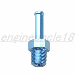 ADLERSPEED 1/4" NPT To 3/8" Barb End Straight Fuel Aluminum Fitting Adapter Blue - Bild 1 von 5