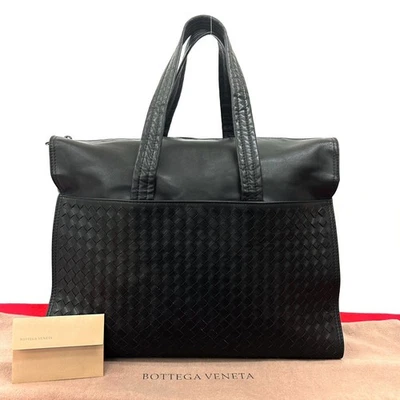 Bolso de Mano BOTTEGA VENETA INTRECCIATO Cuero Negro d22-4 Foto 1 de 4