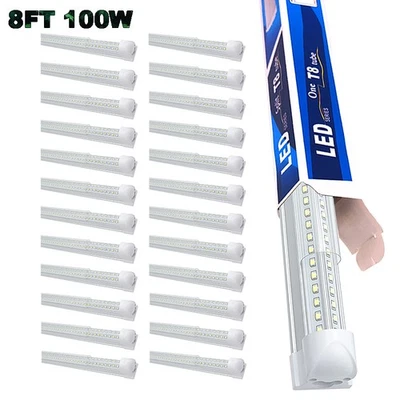 25 Pack 8' Led Shop Strip Light Fixture T8 Integrated Led Tube Light 100W 6500K - Image 1 of 4