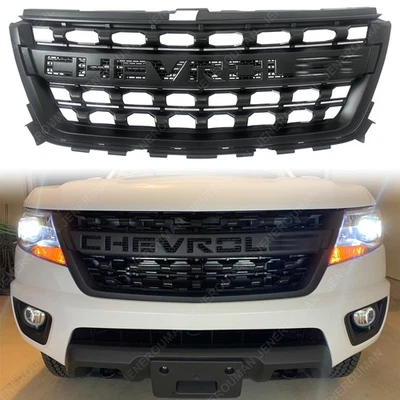 Front Grill For 2015-20 Chevy Chevrolet Colorado Upper Grille WT LT Matte Black - Image 1 of 4