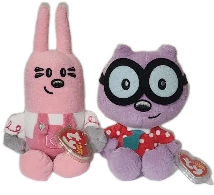 Juego de juguetes de peluche Ty Beanie Baby WIDGET & WALDEN (WOW WOW WUBBZY) NUEVO MWMTs Foto 1 de 4