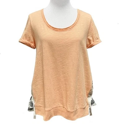 Camiseta informal Anthropologie Little amarilla con botones a rayas talla XS algodón nueva con etiqueta Foto 1 de 4