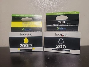 Lexmark 200 Black Ink & 200XL Yellow Cartridge Set Genuine OEM NEW - Picture 1 of 5