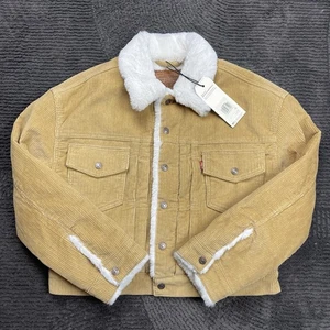 Giacca camionista sherpa Levi’s donna S Premium Heritage marrone velluto a coste pelliccia sintetica - Foto 1 di 6