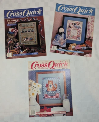 Cross Quick Easy Projects Magazine Lot of 3 Vintage 1988-1989 - Image 1 of 4