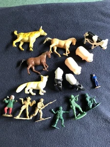 Vintage Farm/Wild Animals/Cowboy/Soldiers Bundle of 16 Figures - Picture 1 of 2