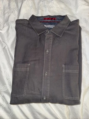 Tommy Bahama Relax Grey Flannel Shirt  Casual Button Up Men’s Size Large - Image 1 of 4