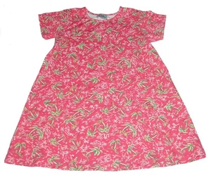 Lily Pulitzer Palm Trees Huts Beach 2-Pkt Short Sleeve Stretchy Dress Girl's 12 - Picture 1 of 1