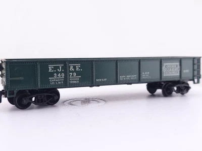 Life Like HO Scale Gondola Elgin Joliet & Eastern EJ&E 34079 Green Train Car - Image 1 of 4