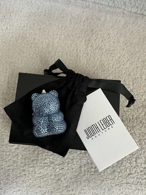 IMPRESIONANTE NUEVO EN CAJA ESTUCHE CAJA PASTILLERO JUDITH LEIBER AZUL ZAFIRO MINI OSO DE GOMA Foto 1 de 4