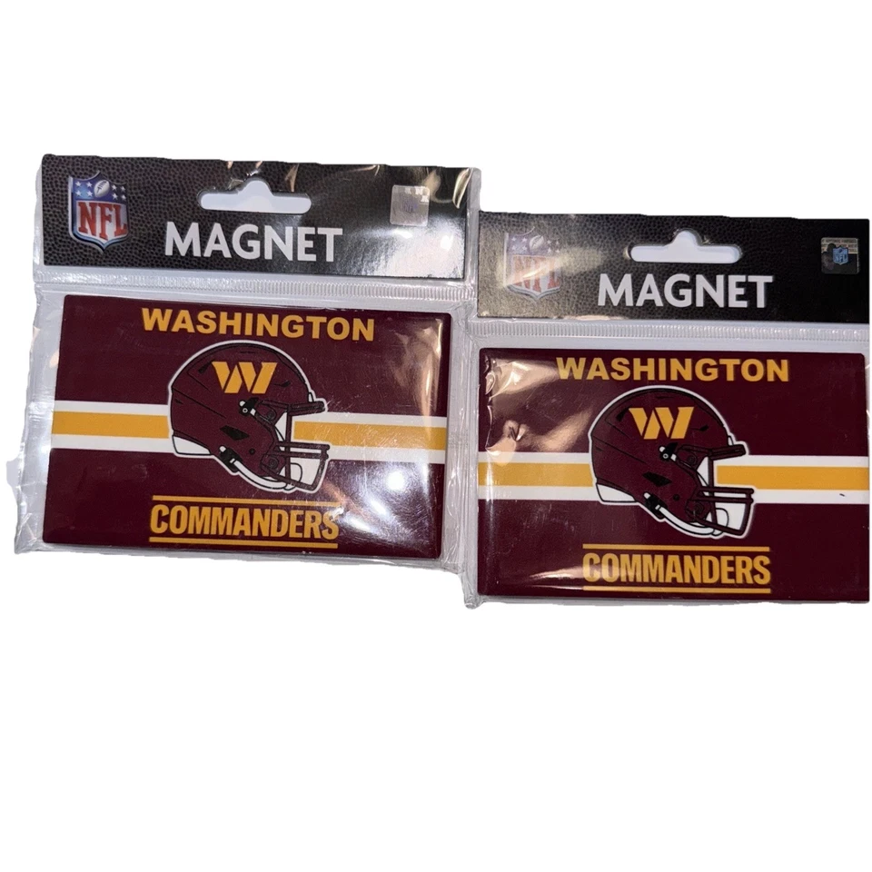 TWO WASHINGTON COMMANDERS, 2.5" X 3.5" METAL MAGNETS FROM WINCRAFT - Image 1 of 4