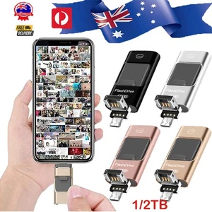 4 in 1/2TB Memory Photo Stick for iPhone Android iPad USB 3.0 Flash Drive Type - Picture 1 of 17