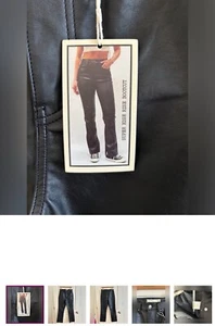 tgla Faux Leather Super High Rise Bootcut Pants Junior’s 9/29 Black - Picture 1 of 6