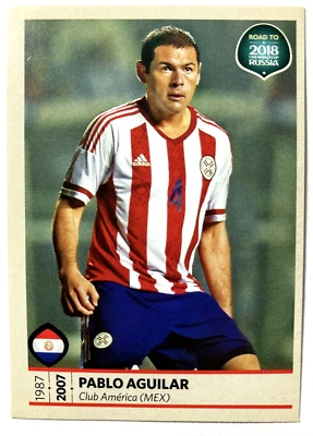2018 FWC ROAD TO RUSSIA Panini Sticker #373 PABLO AGUILAR Paraguay - Image 1 of 2