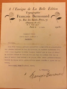 Lettera firmata da Francois Bernouard - Picture 1 of 1